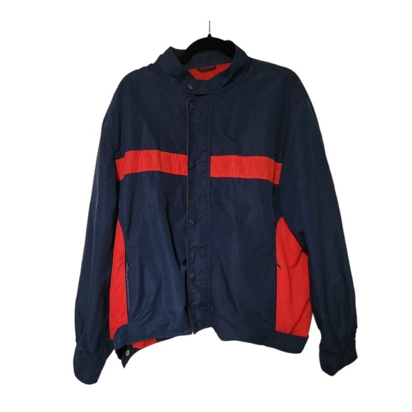 Vintage CHRISTIAN DIOR Jacket Windbreaker Blue Red Size 46R Lined - Picture 1 of 11